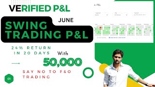 Verified PampL  swing trade profit and loss for june  24 return in 20 days say no to options [upl. by Shaina]