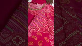 Pink Bandhej crepe handwork kurta set with dupatta SizesM to Xxl Ethnicbffs [upl. by Kimberley]